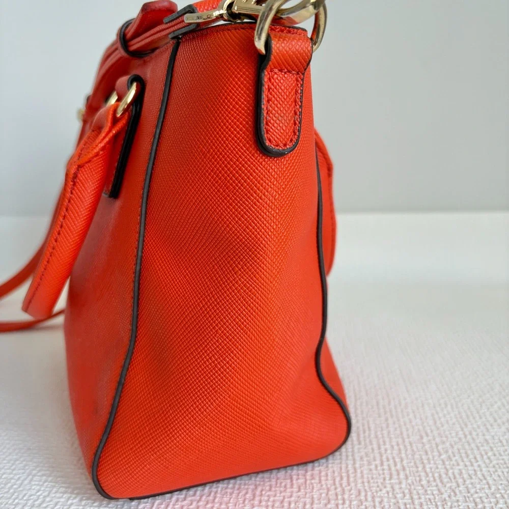 Pierre Cardin Satchel Crossbody Bag Orange Medium Classy Capsule Autumn Chic